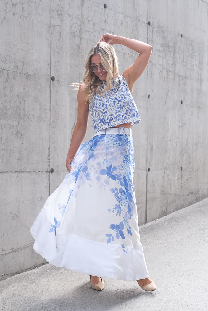 Organza Maxi Skirt Skylight