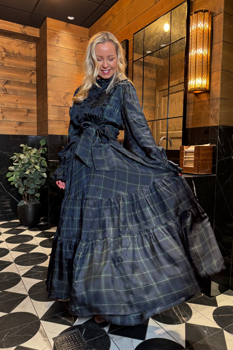 Check Showpiece Dress Green Check