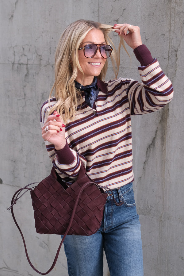 Collegiate Stripe Polo Fig Combo