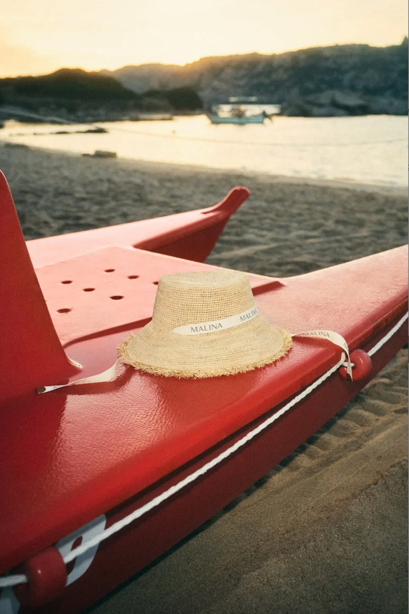 Judith Fringe Trimmed Raffia Hat Natural