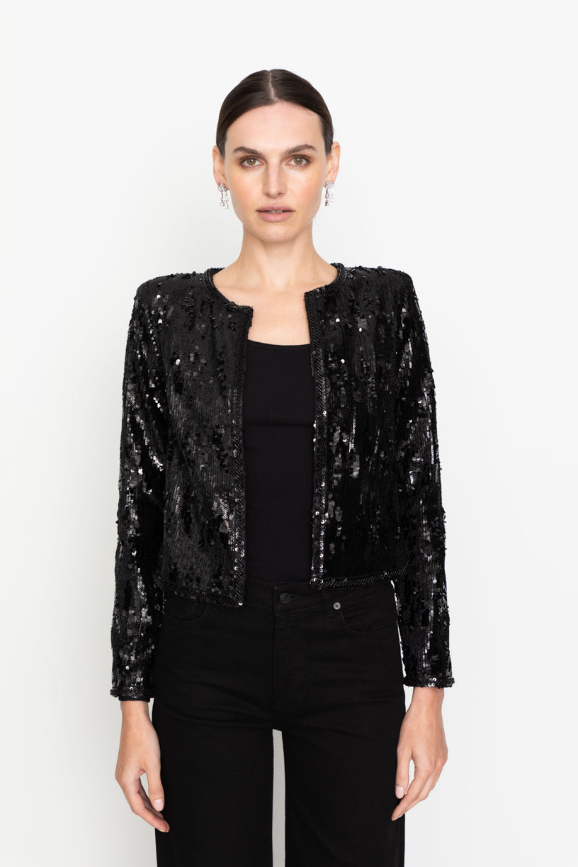 Vela Sequin Jacket Black