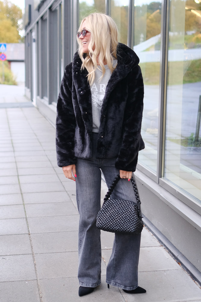 Charlie Fake Fur Jacket Black