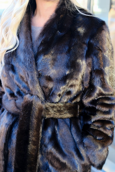 Vaujany Faux Fur Maxi Coat Rich Brown