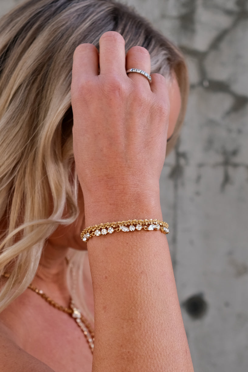 Alelia Bracelet Gold Crystal