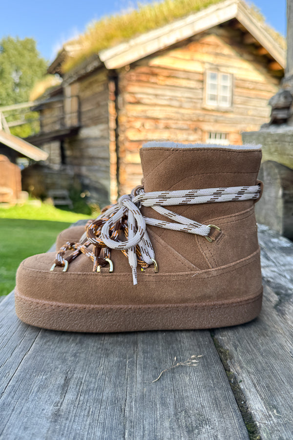 Quilted Suede Boot Brown