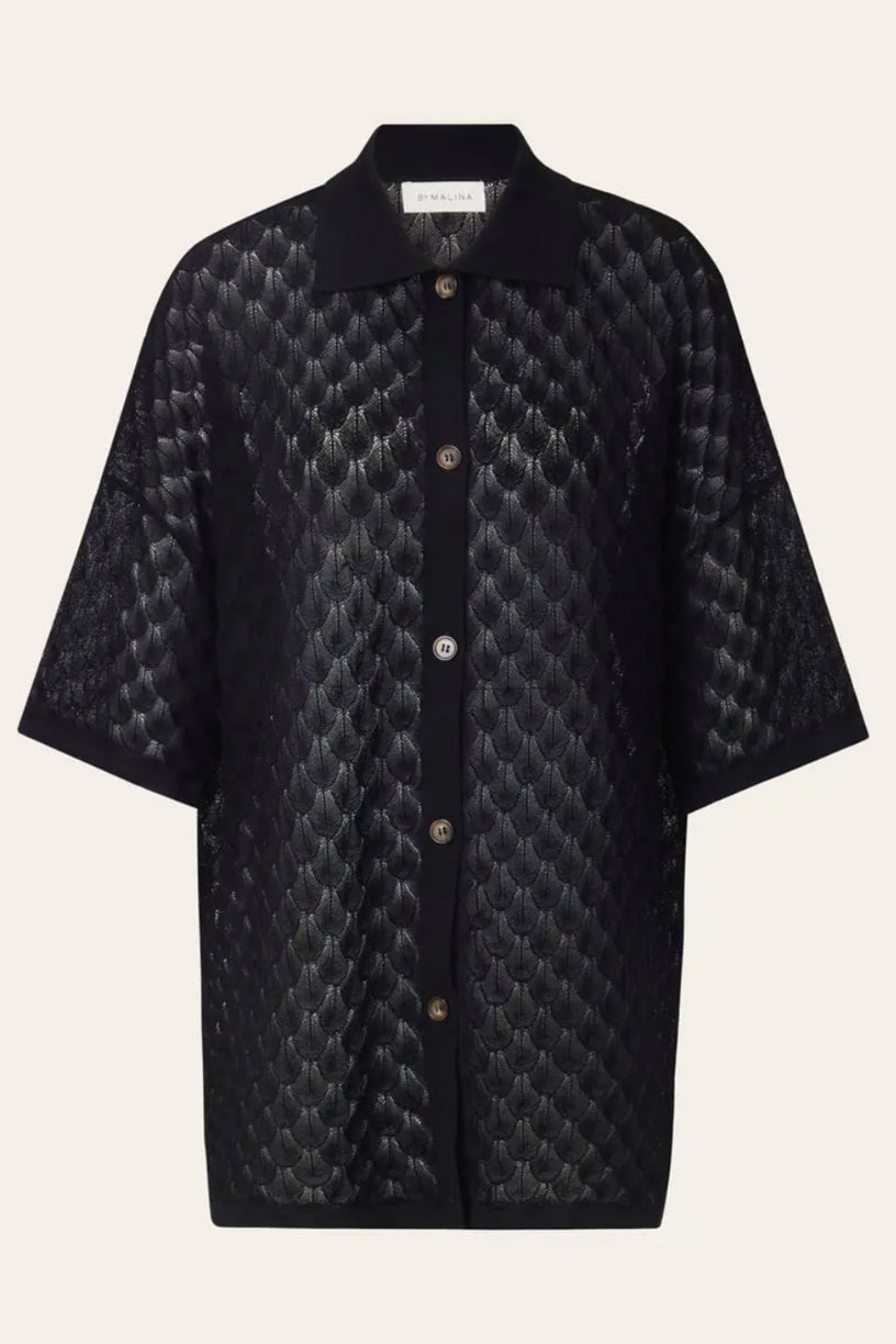 Moa Oversized Knitted Shirt Black