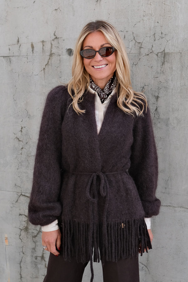 Fidele Chunky Cardigan Dark Brown