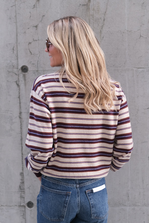 Collegiate Stripe Polo Fig Combo