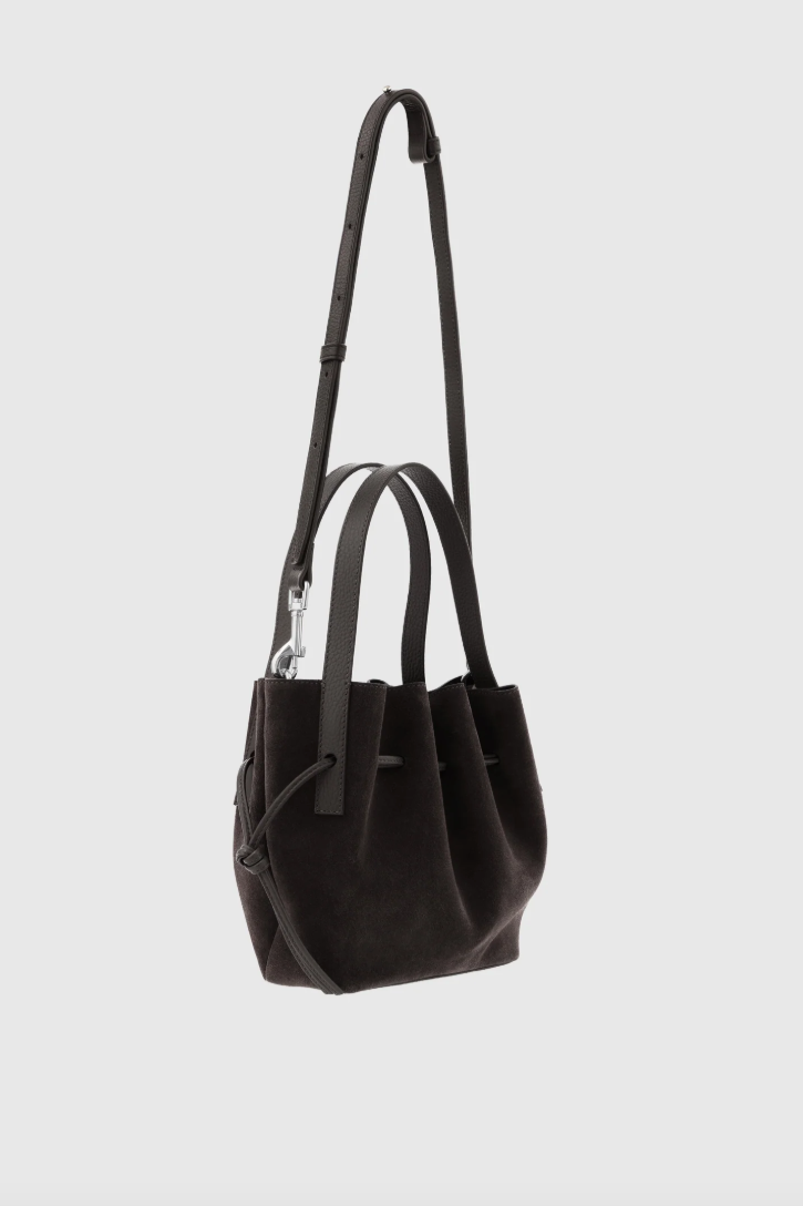 Mini Scallop Tote Suede Ganache