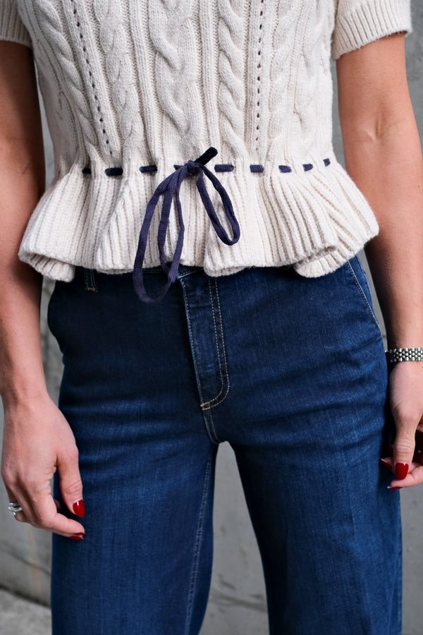 Chandi Short Seeve Sweater Heather Oat