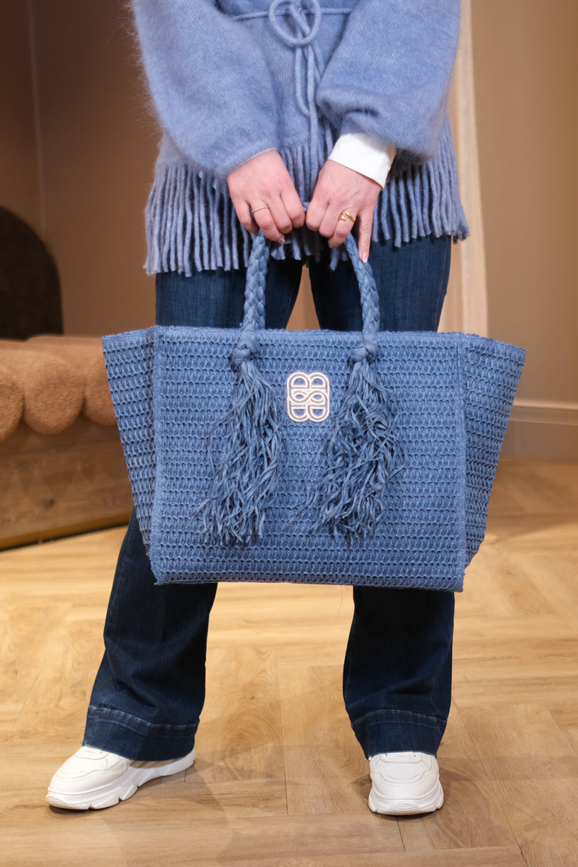 Rikke Straw Bag Blue