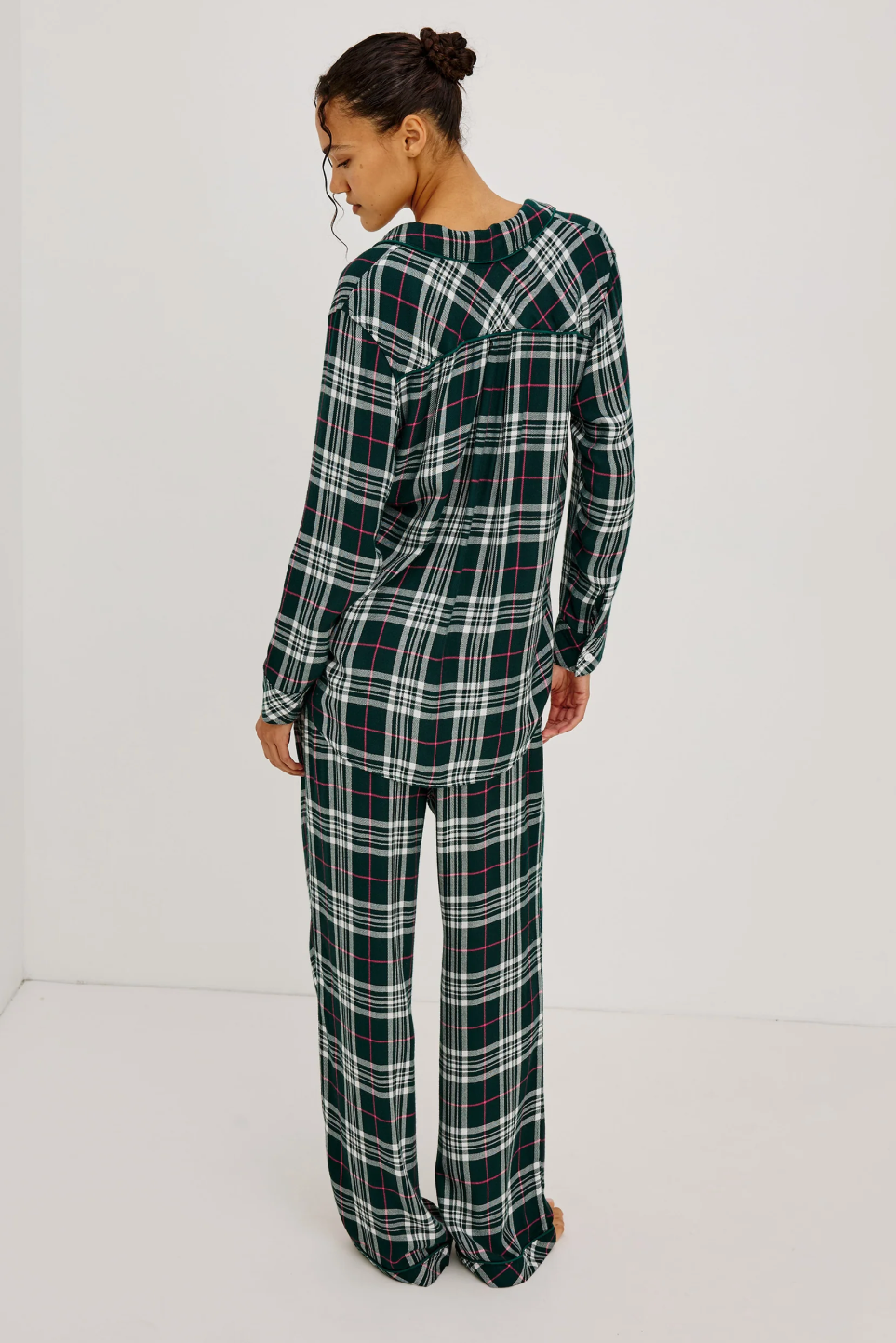 Luna Pajama Set Evergreen Fuchsia