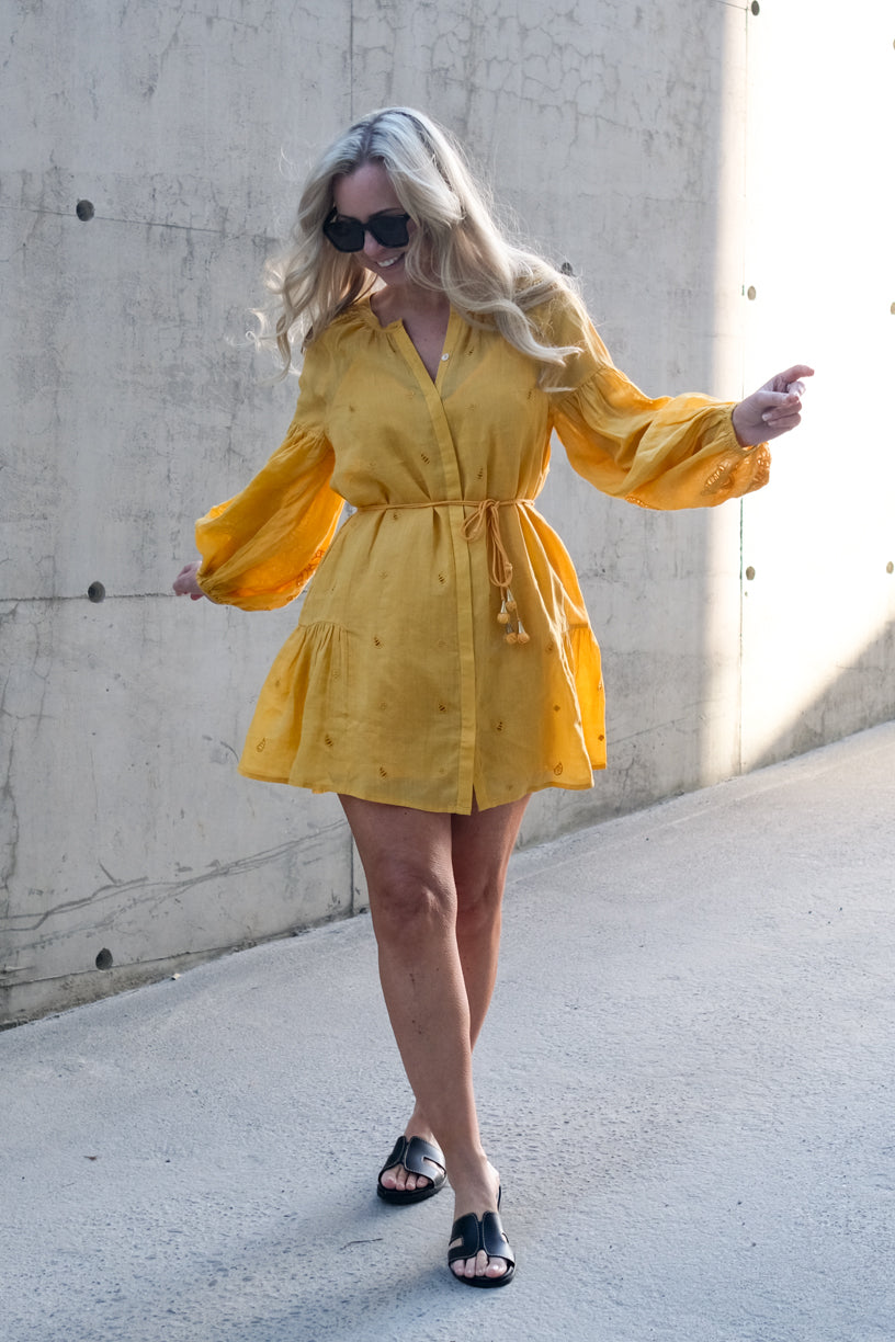 Lira Short Dress Warm Sun
