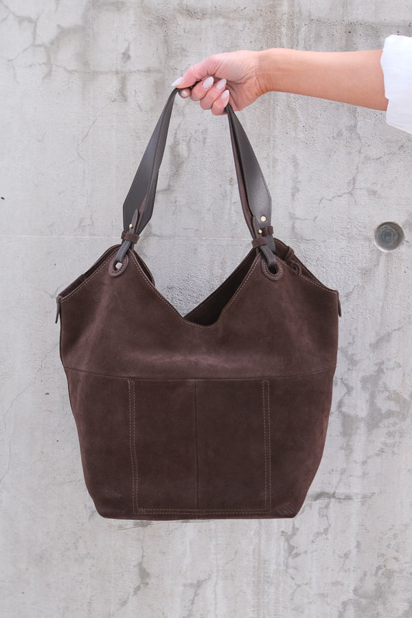 Soho Shoulder Bag Umber Suede