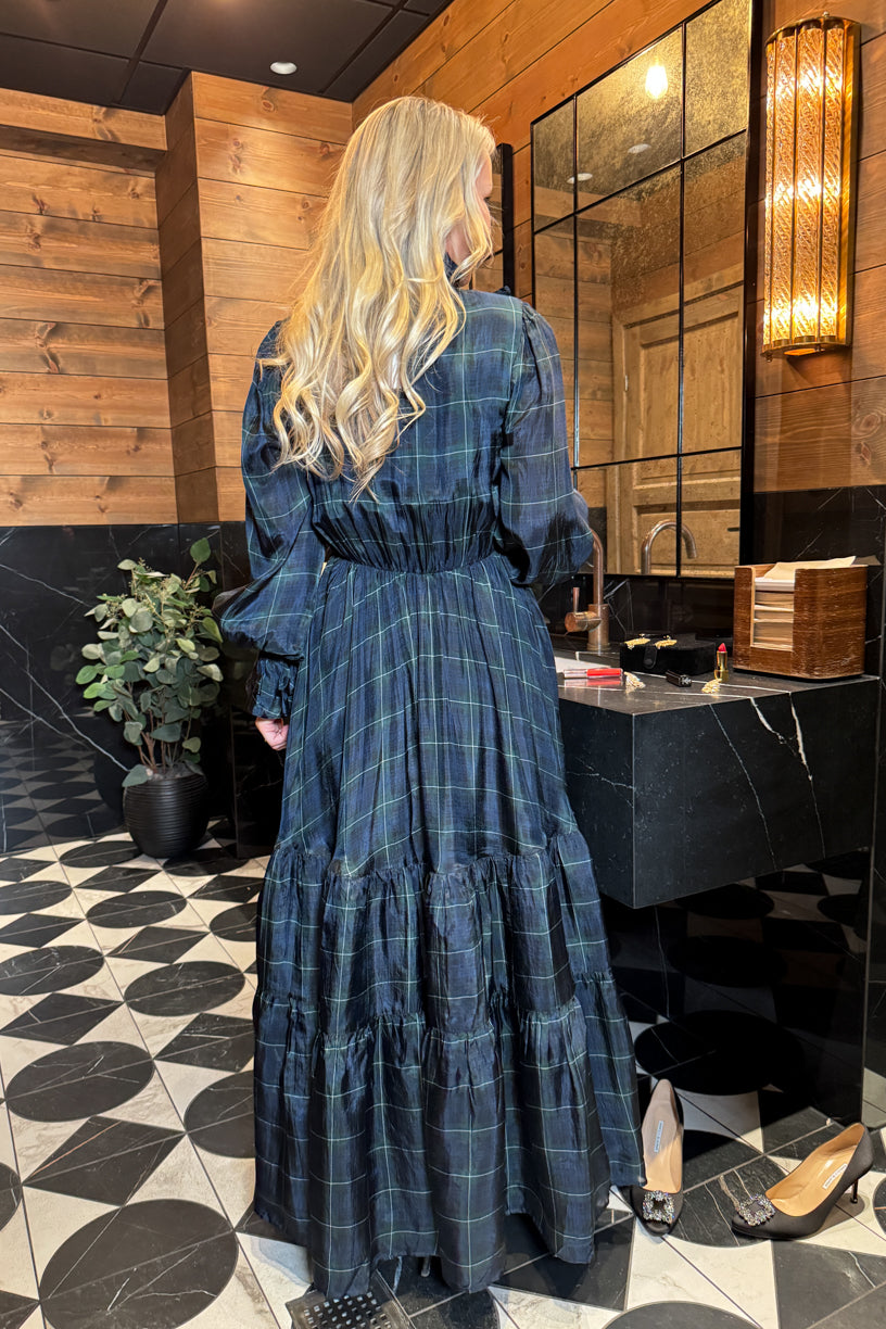 Check Showpiece Dress Green Check