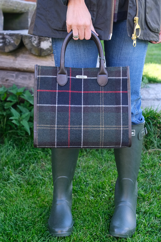 Barrhill Tartan Tote Bag Olive