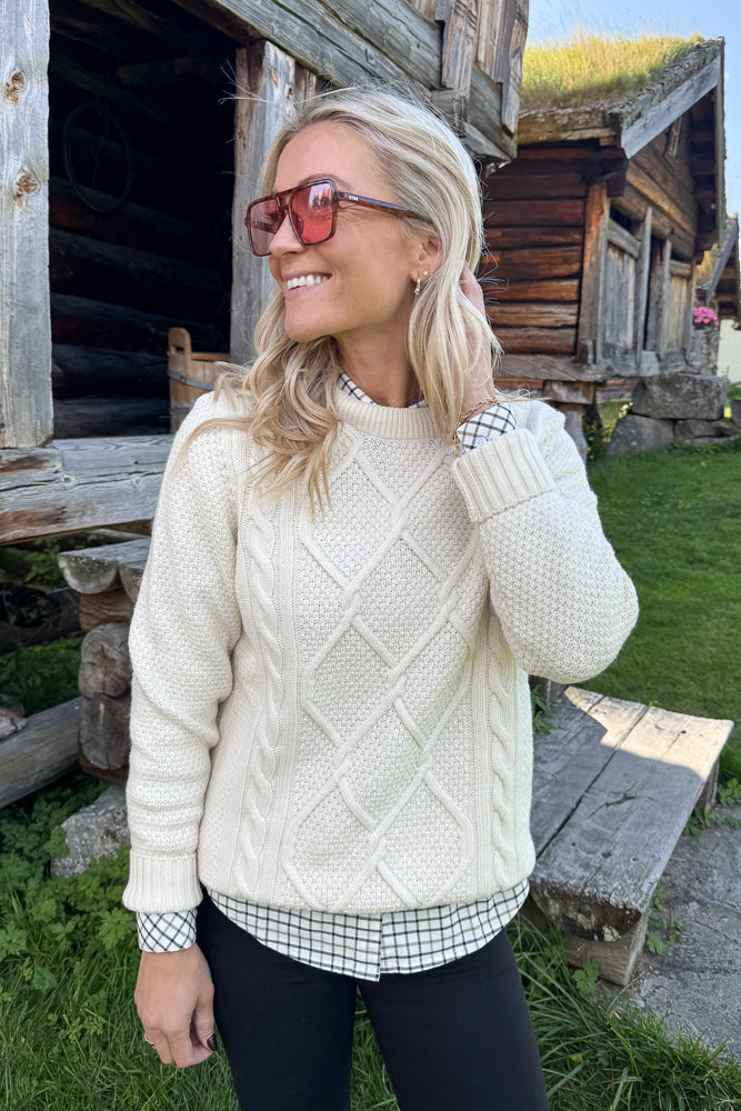 Burne Crew Knitted Jumper Ecru