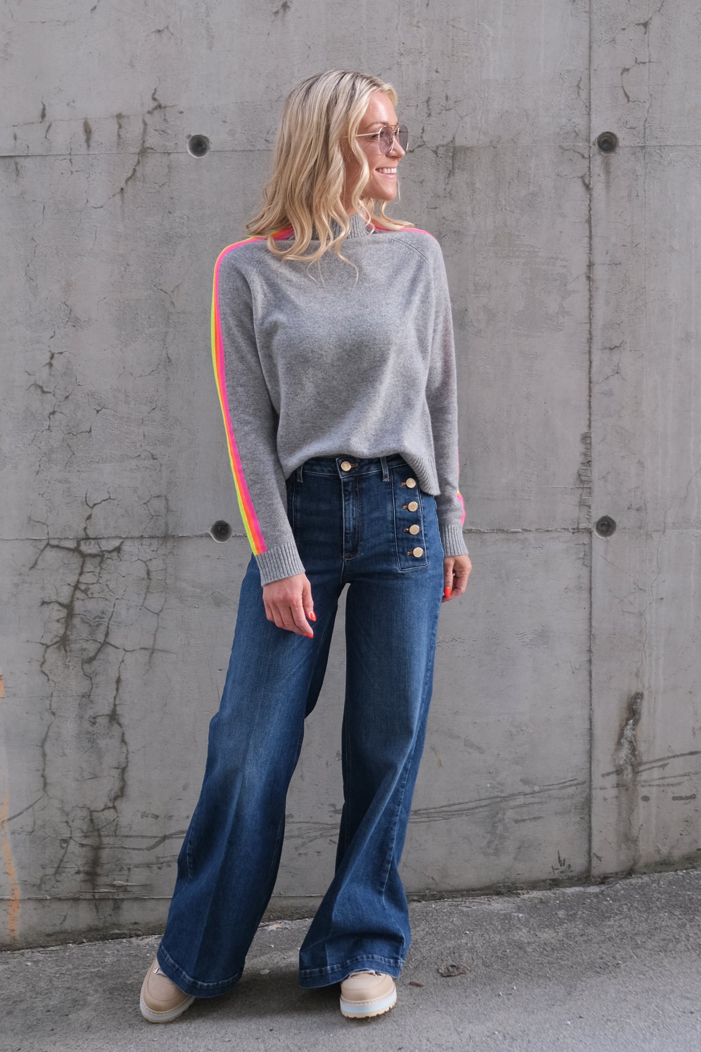 Mock Neck Sweater Gris Chine