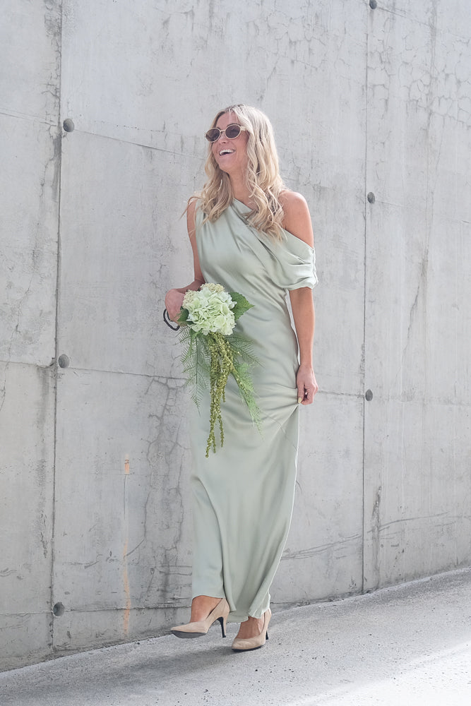Vanessa Satin Maxi Dress Desert Sage