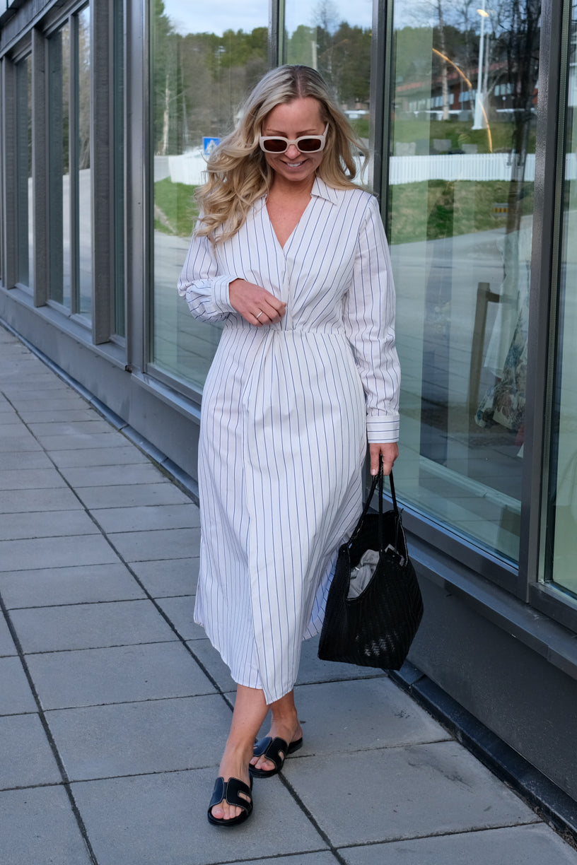 Livia Dress Cream Stripe