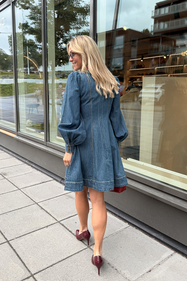 Denim Fitted Dress French Blue