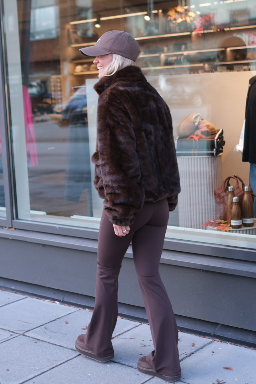 New York Fuskepels Jakke Minkbrun