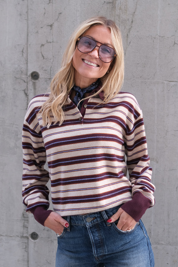 Collegiate Stripe Polo Fig Combo