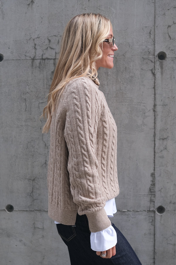 Ashdown Cable Knitted Jumper Honey