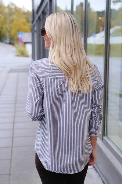 Fritila Shirt Dark Taupe Stripe