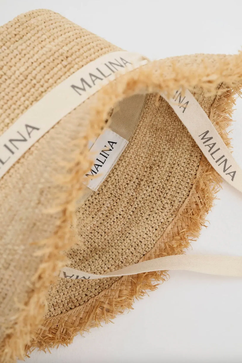 Judith Fringe Trimmed Raffia Hat Natural