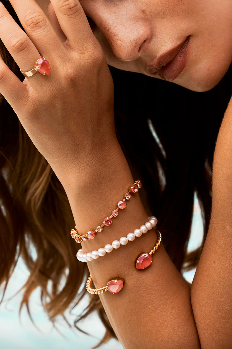 Calanthe Bracelet Gold Light Coral Combo
