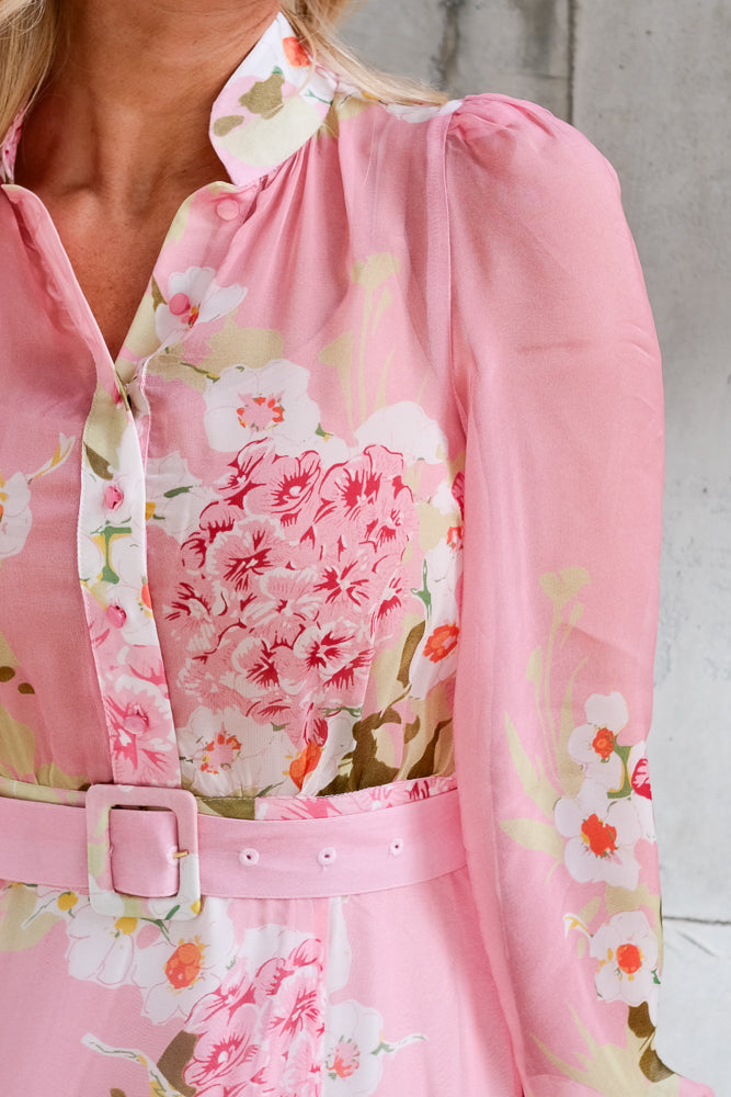 Organza Belt Dress Cherry Blossom