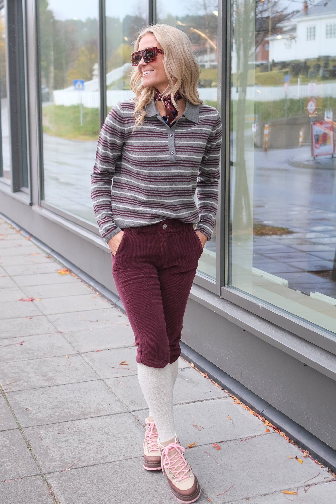 Cassie Stripe Grey Multi