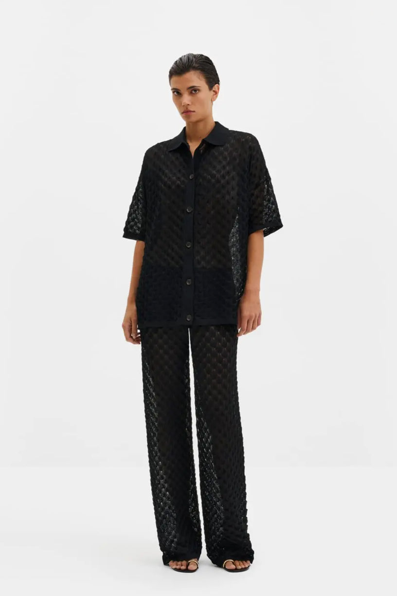 Moa Oversized Knitted Shirt Black