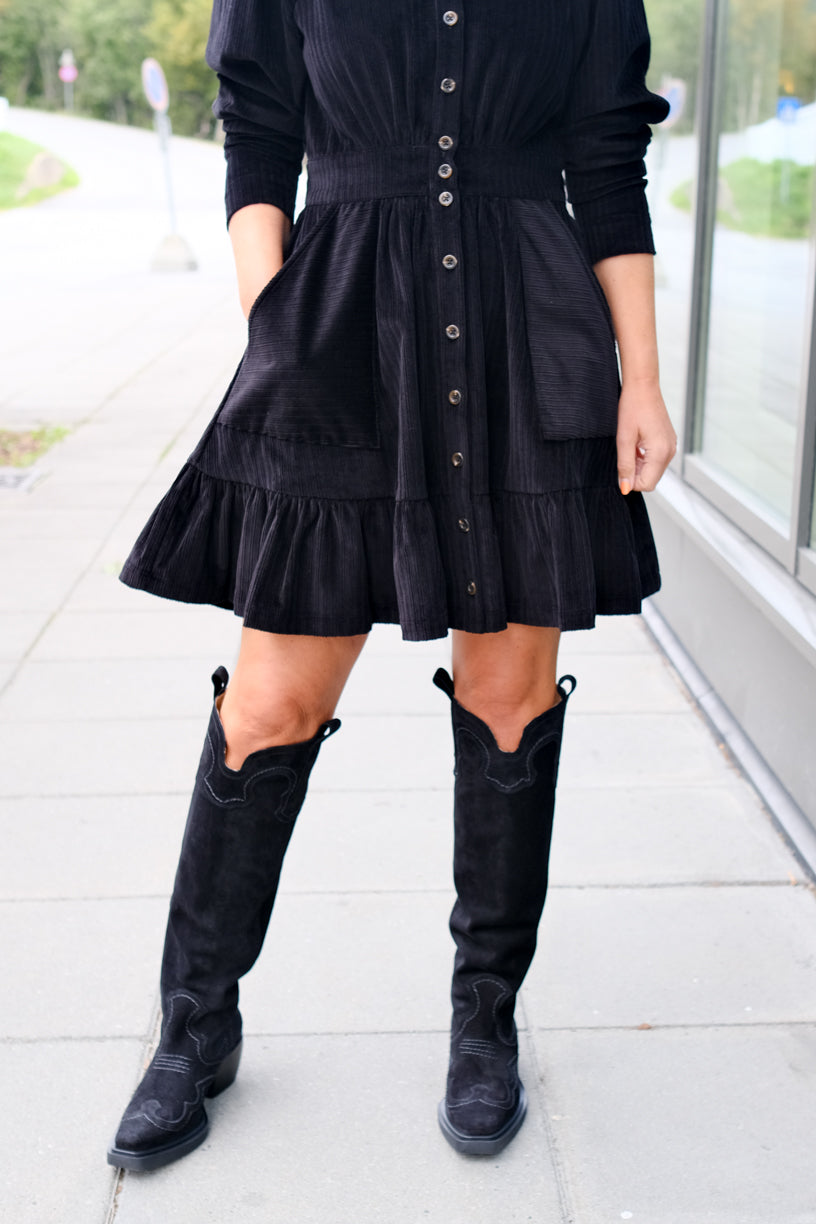 Corduroy Mini Dress Black