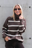Cece Stripe Sweater Dk Brown Melange/Off-White