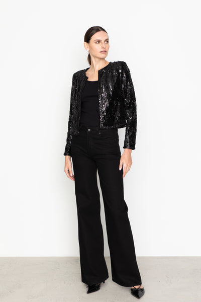 Vela Sequin Jacket Black