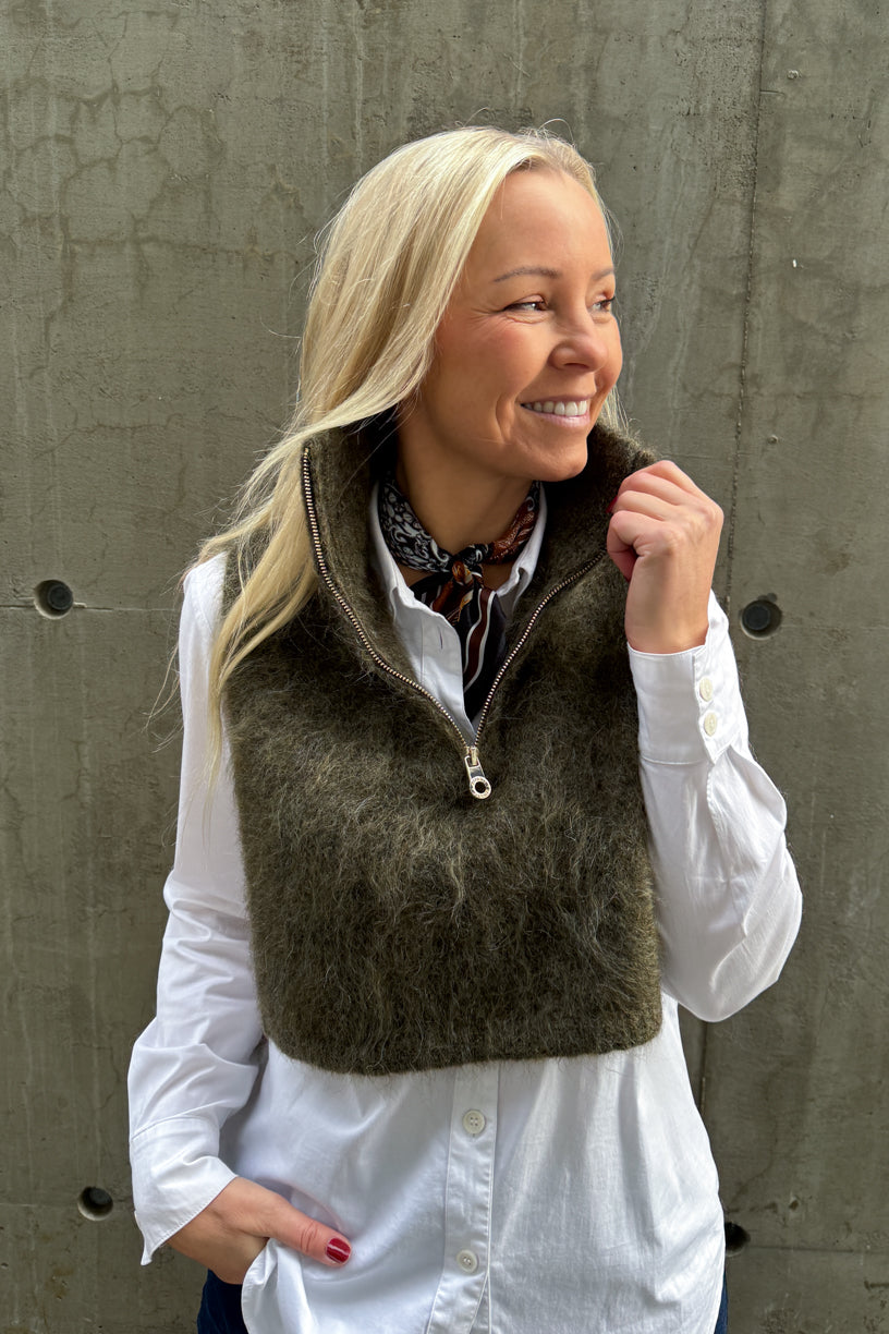 Belinda Chunky High Neck Moss Green