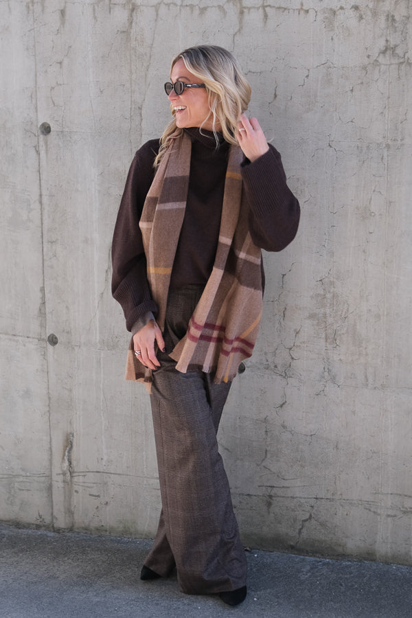 Rosefield Tartan Scarf Muted