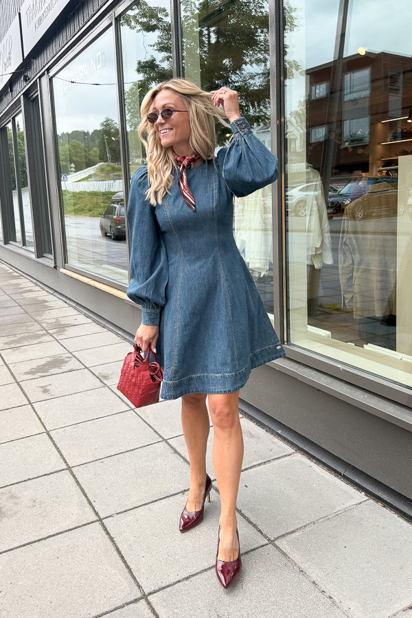 Denim Fitted Dress French Blue