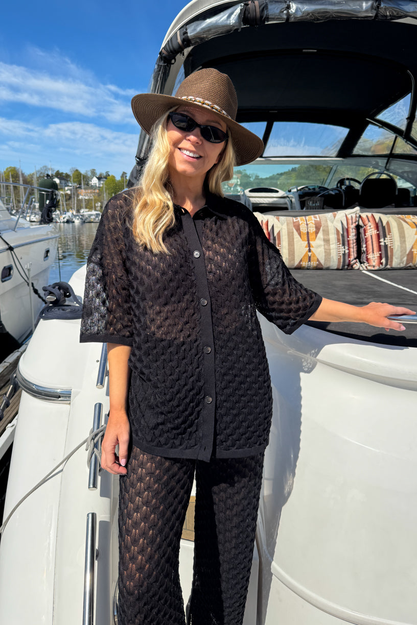 Moa Oversized Knitted Shirt Black