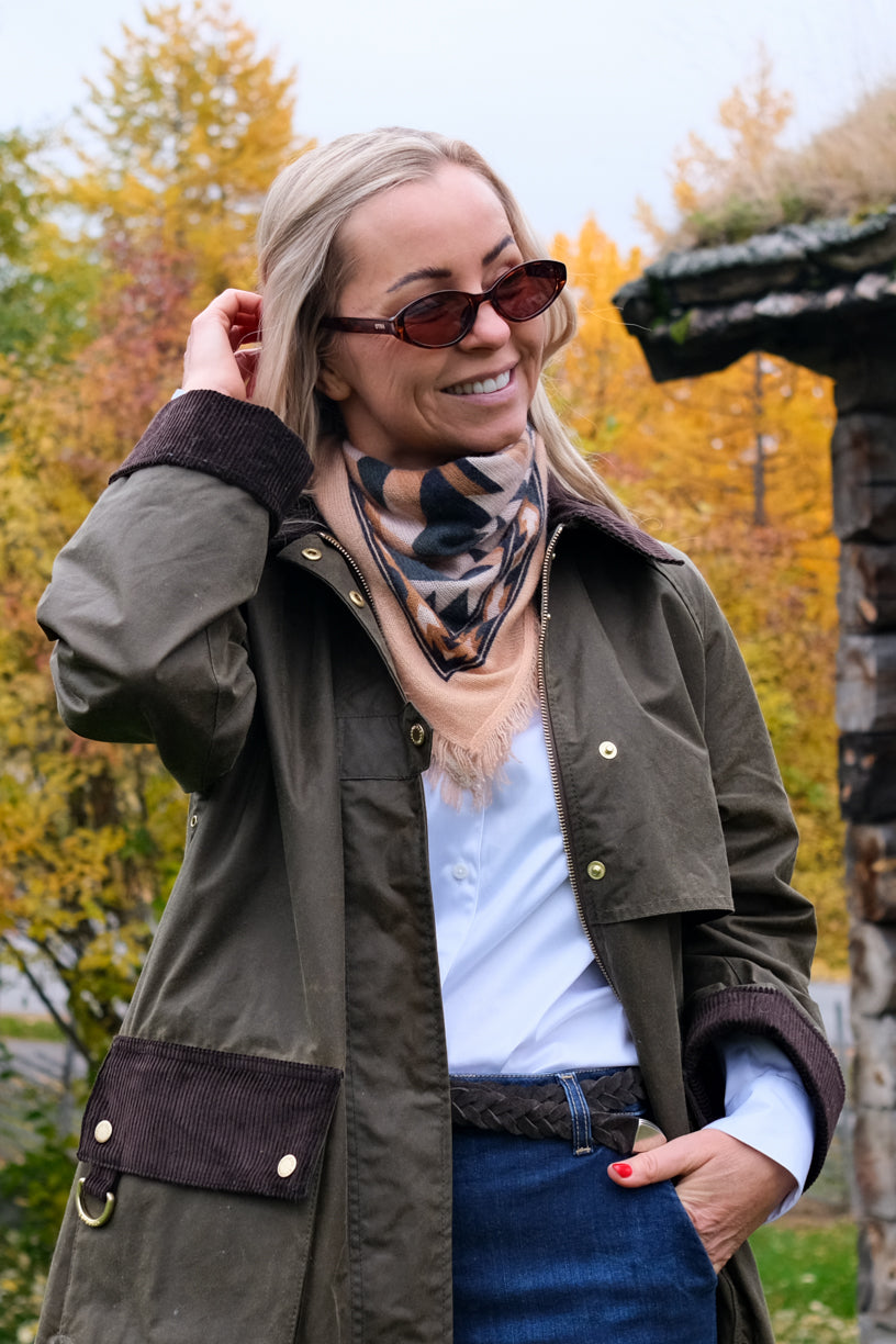 Cashmere Scarf Square Rio Dark Green