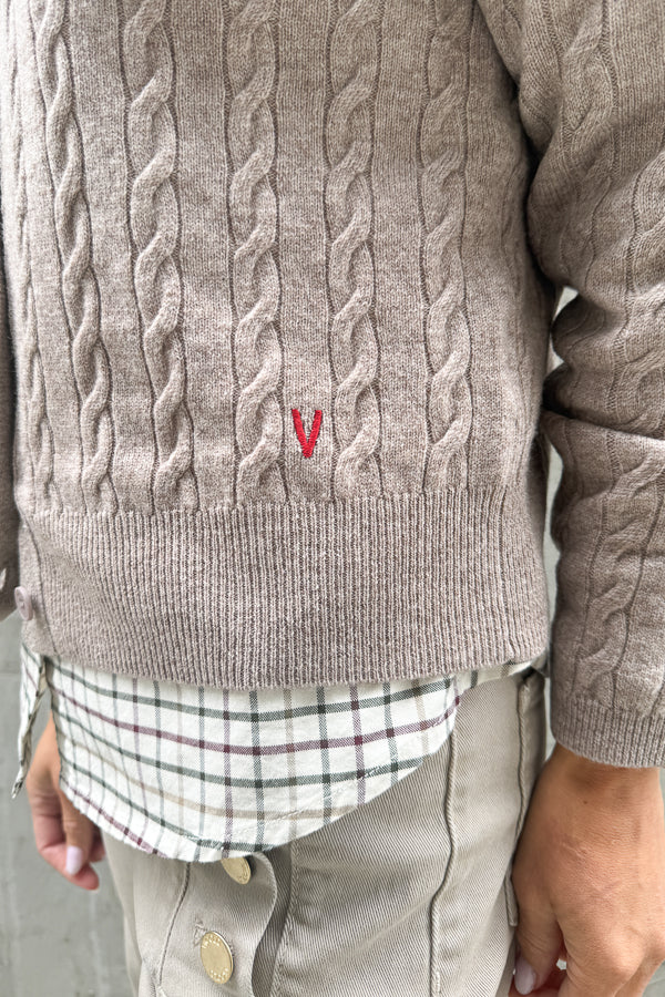 Knitwear Cable Cardigan Beige Melange