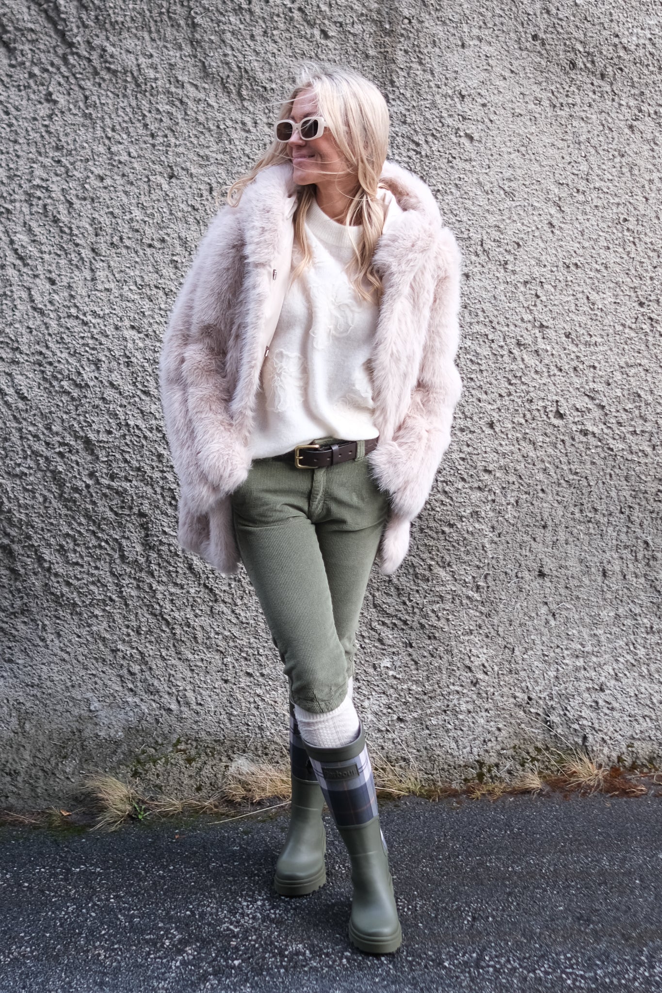 Dena Tall Welly Boots Tartan