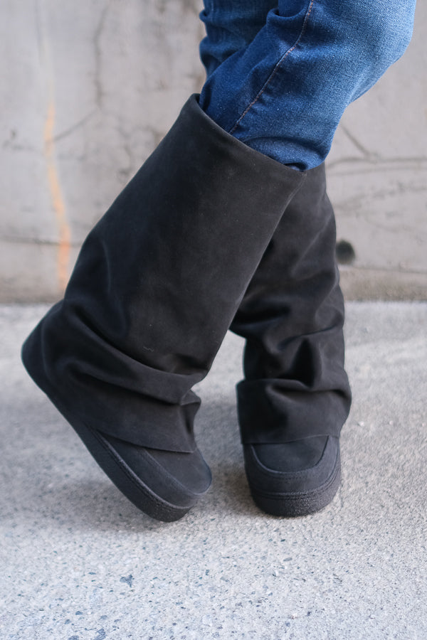 Inuikii X Jetset Drape High Boot Black