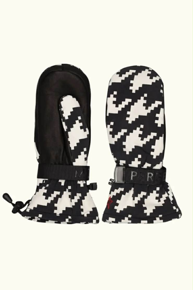 Davos Mitts Black & White Houndstooth
