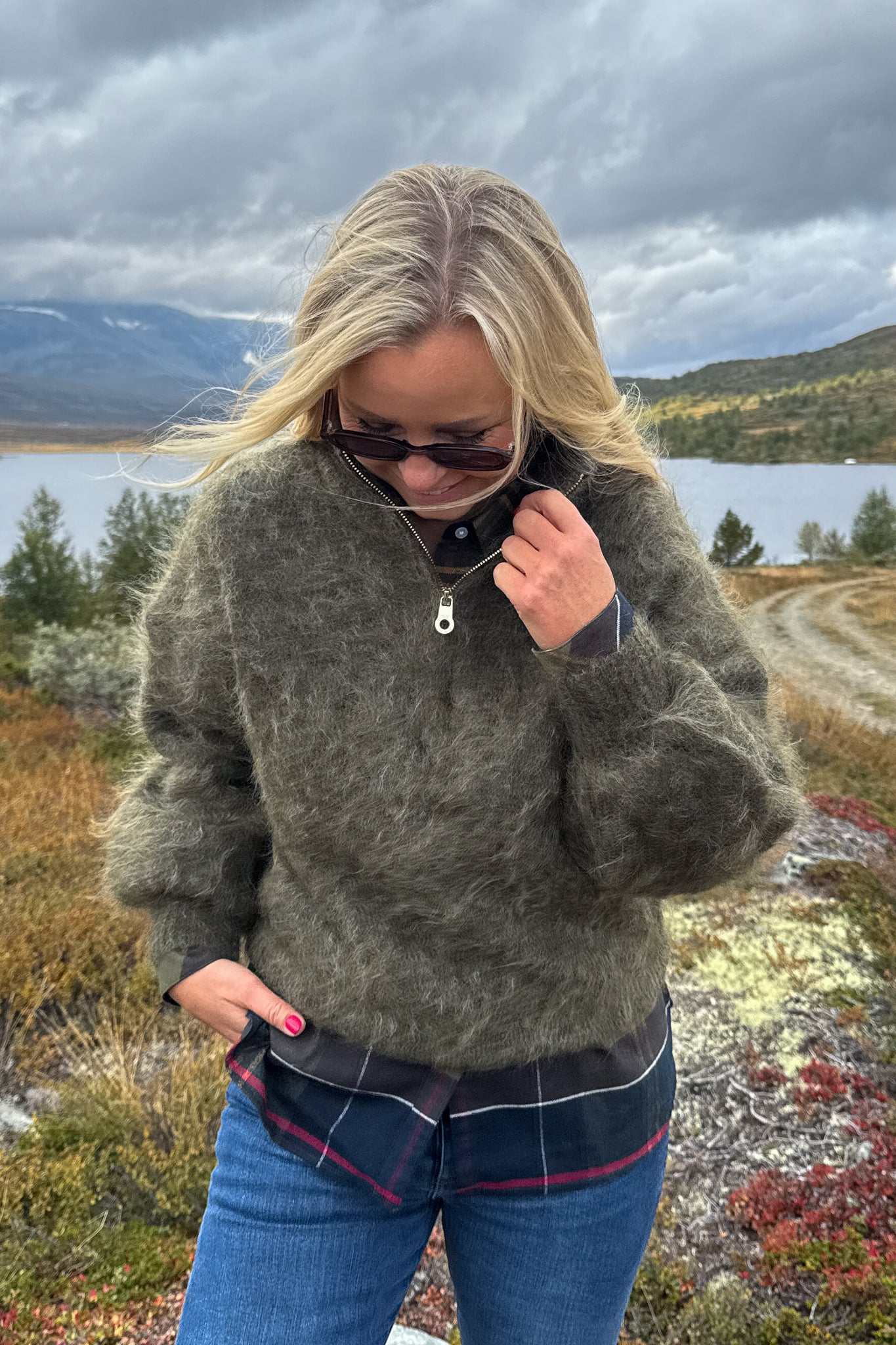 Li Chunky Sweater Moss Green