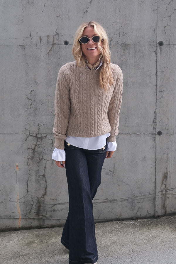 Ashdown Cable Knitted Jumper Honey