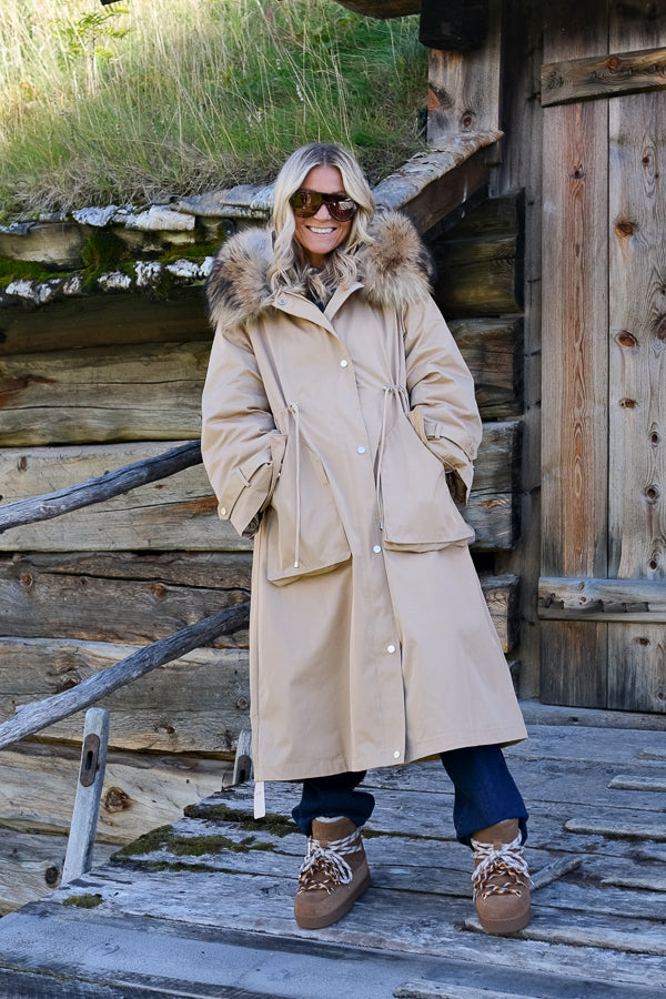 Padded Maxi Parkas Camel