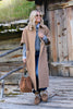 Long Mok Coat Rounded Collar Camel